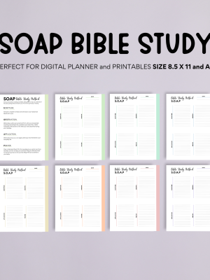 SOAP Bible Study Method Templates (Printable, A4 & US Letter)