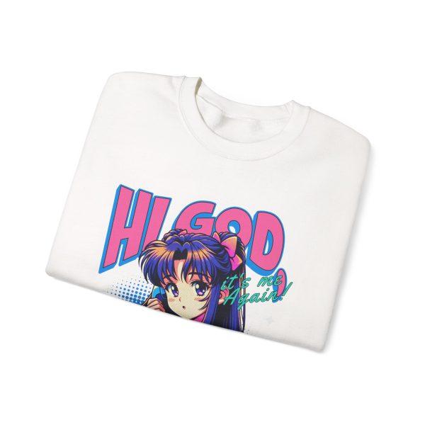 Hi God, Retro Vibe Crewneck Sweatshirt, Casual Apparel, 90s Style - Image 4