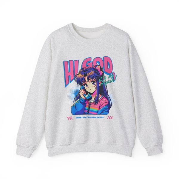 Hi God, Retro Vibe Crewneck Sweatshirt, Casual Apparel, 90s Style - Image 6