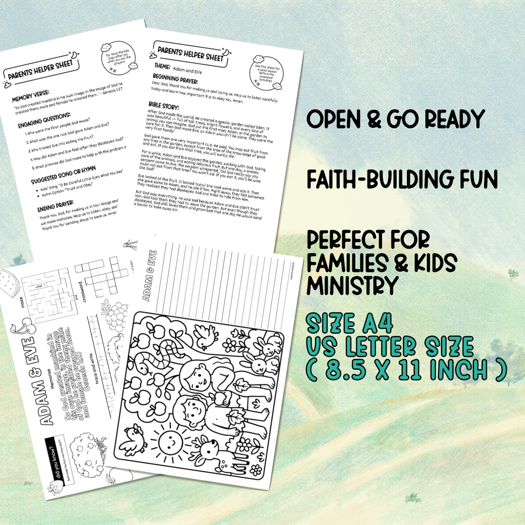 Adam and Eve Activity Mat – Bible-Based Learning Fun (Digital Download) - Image 6