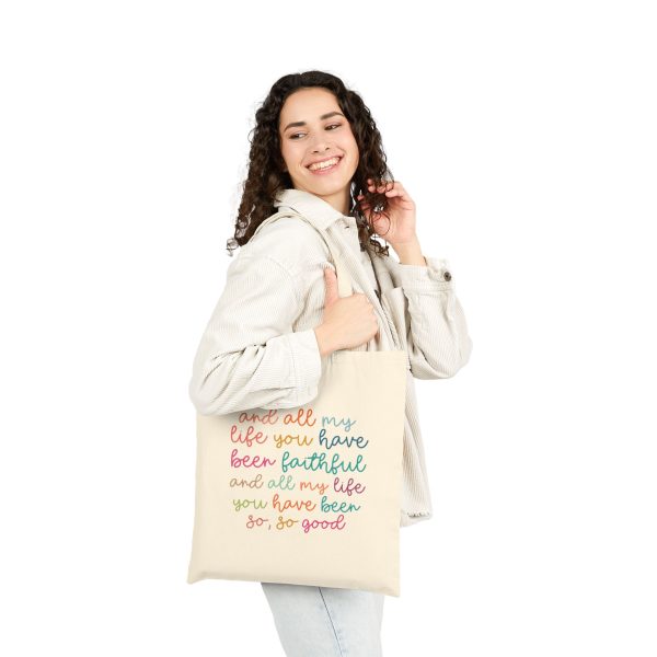 Faithful Life Cotton Canvas Tote Bag - Image 2