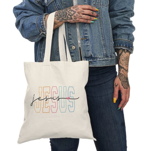 Jesus Inspirational Natural Tote Bag - Image 4