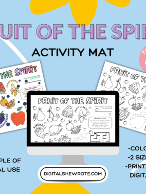 Fruit Of The Spirit Activity Mat (A4 + US Letter)