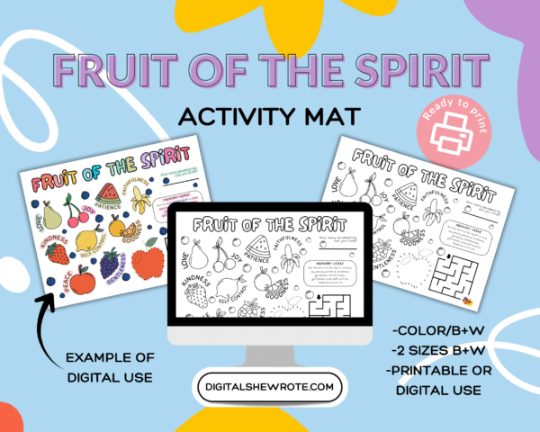 Fruit Of The Spirit Activity Mat (A4 + US Letter)